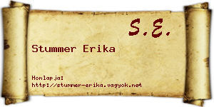Stummer Erika névjegykártya